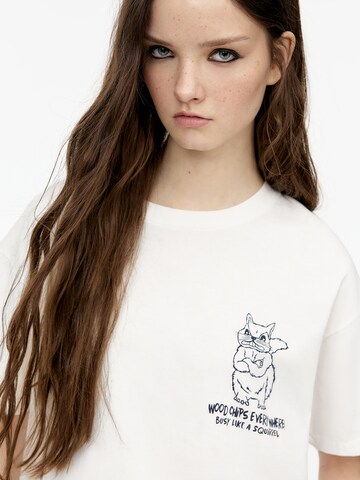 T-shirt 'ARDILLA' Pull&Bear en blanc