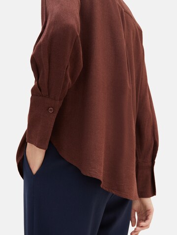 TOM TAILOR Blouse in Brown