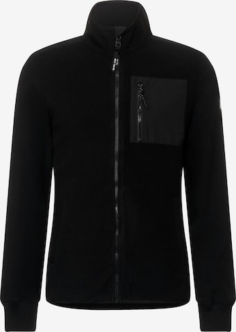 Street One MEN Fleece Jacket in Black: front