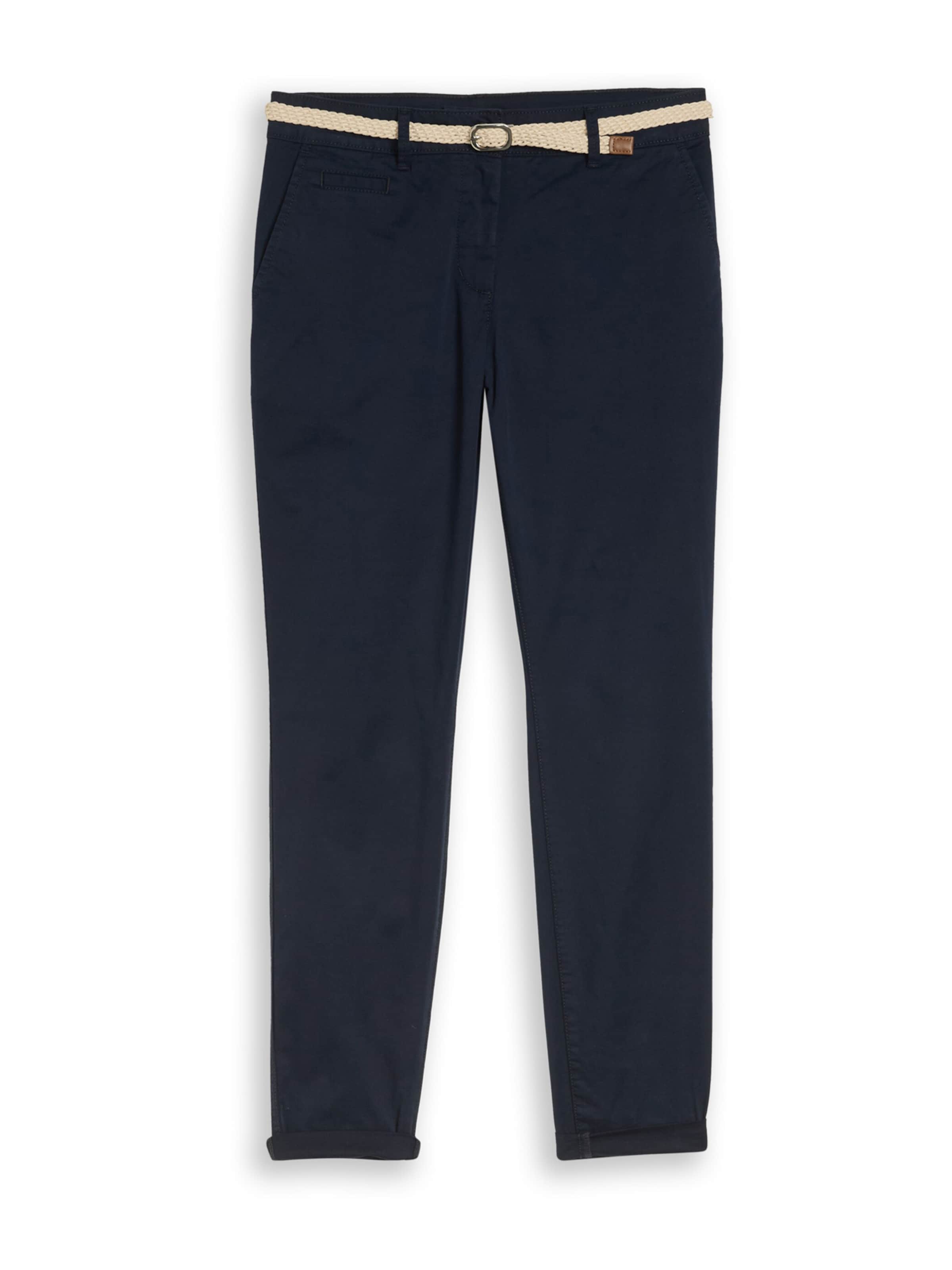 Coupe slim Pantalon chino TOM TAILOR en bleu : devant