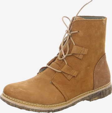 EL NATURALISTA Lace-Up Ankle Boots in Beige: front