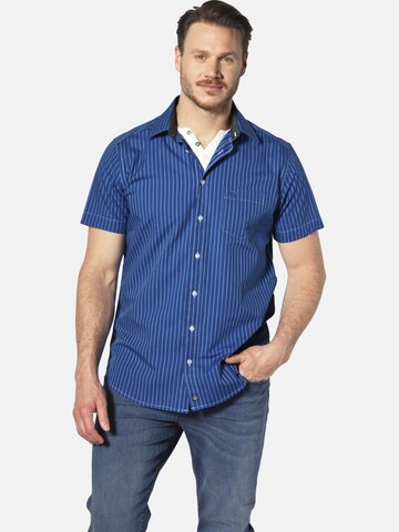 Jan Vanderstorm Comfort fit Overhemd 'Perttu' in Blauw: voorkant