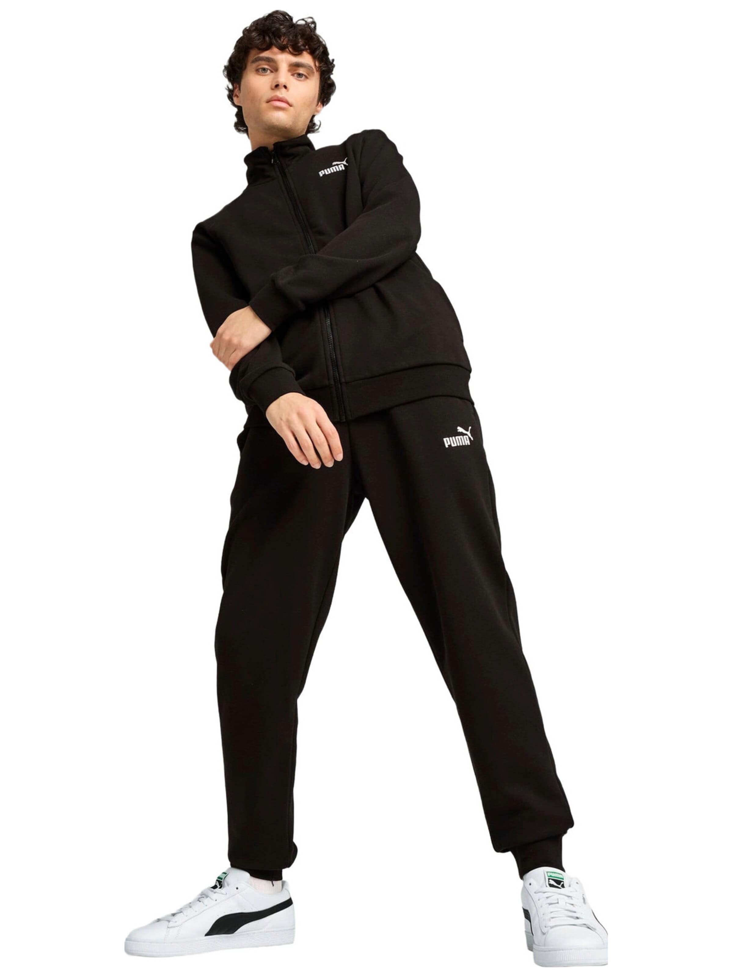 Giacca di felpa 'Puma Ess Sweat Suit Tr' di PUMA in nero: frontale