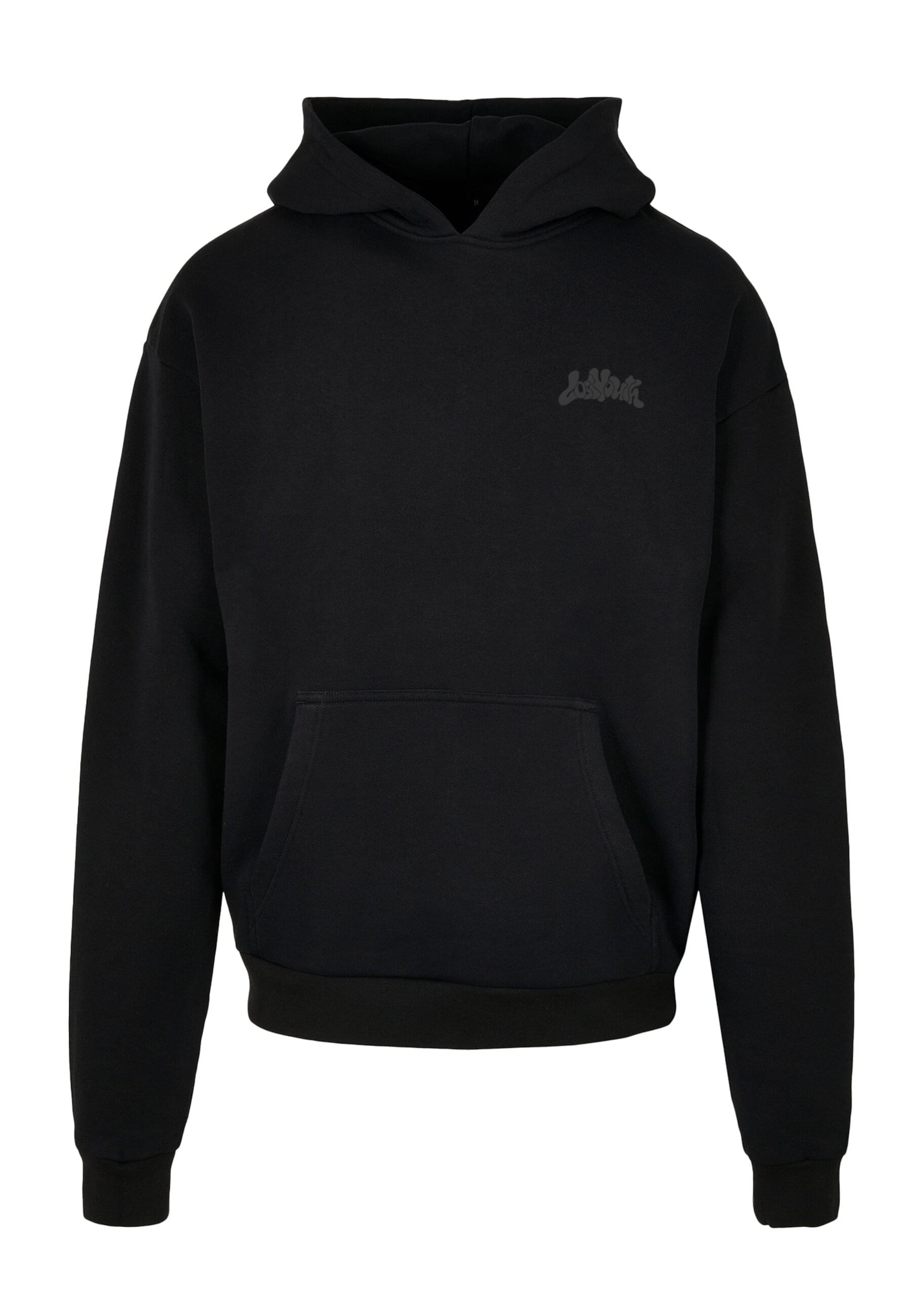 Lost Youth Μπλούζα φούτερ 'Dripping Heart' σε μαύρο: μπροστά