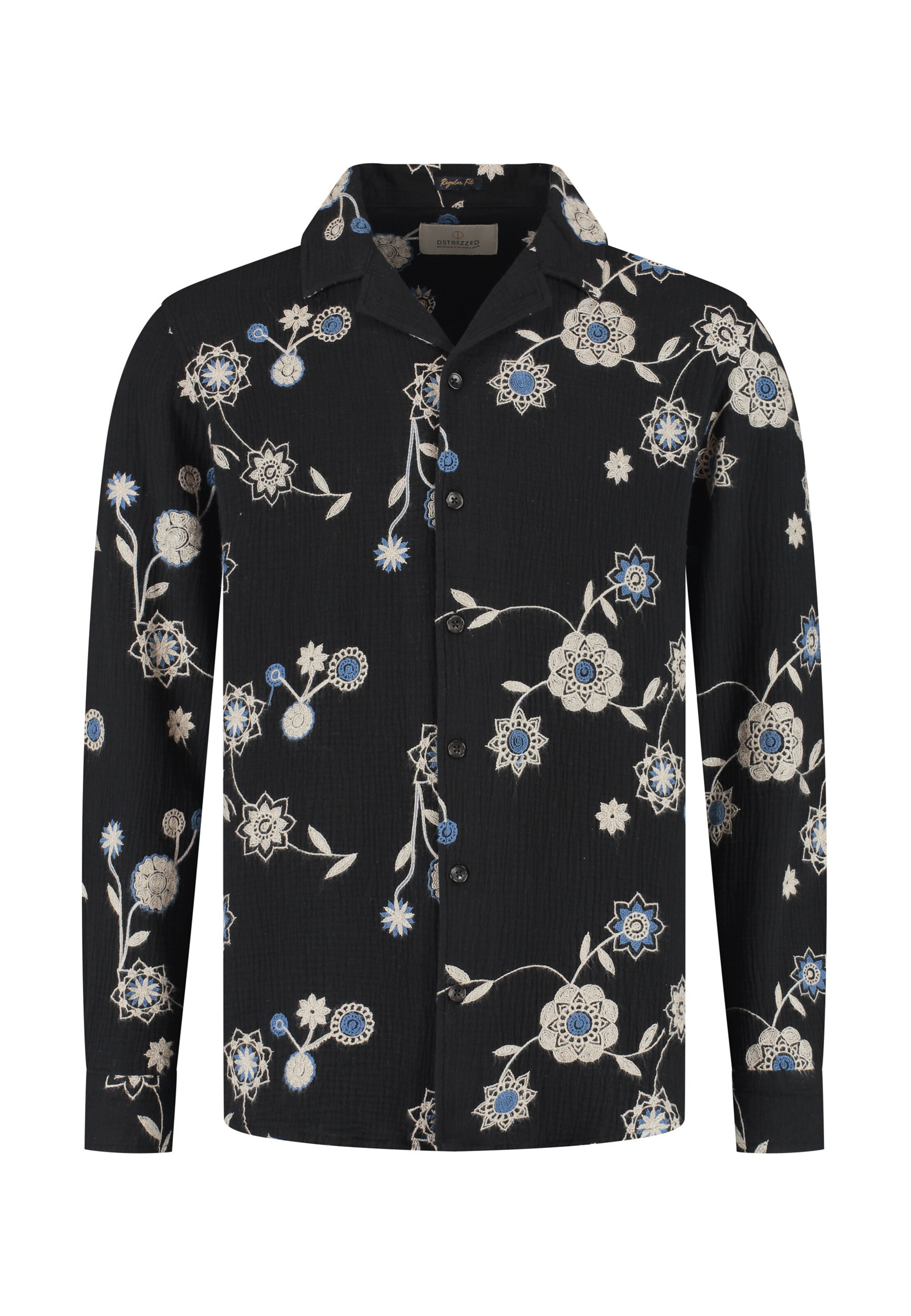 Dstrezzed Regular fit Button Up Shirt 'Aaron' in Black: front