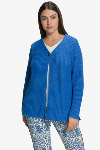 Ulla Popken Gebreid vest in Blauw: voorkant