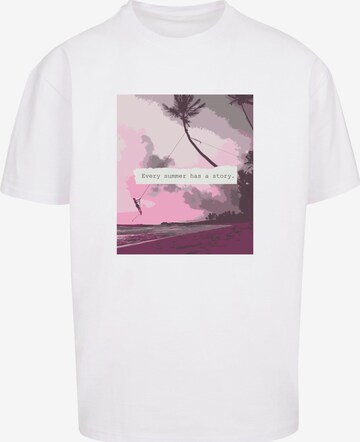 Merchcode Shirt 'Summer - Every Summer Has A Story' in Wit: voorkant