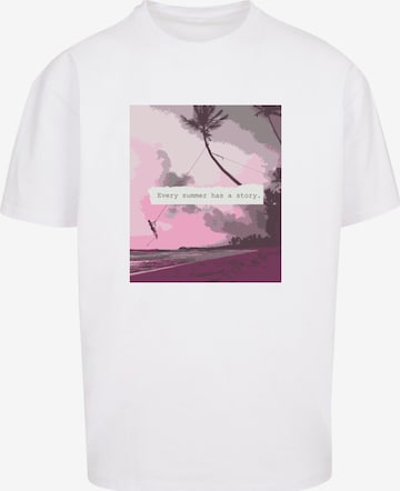Merchcode Shirt 'Summer - Every Summer Has A Story' in White: front