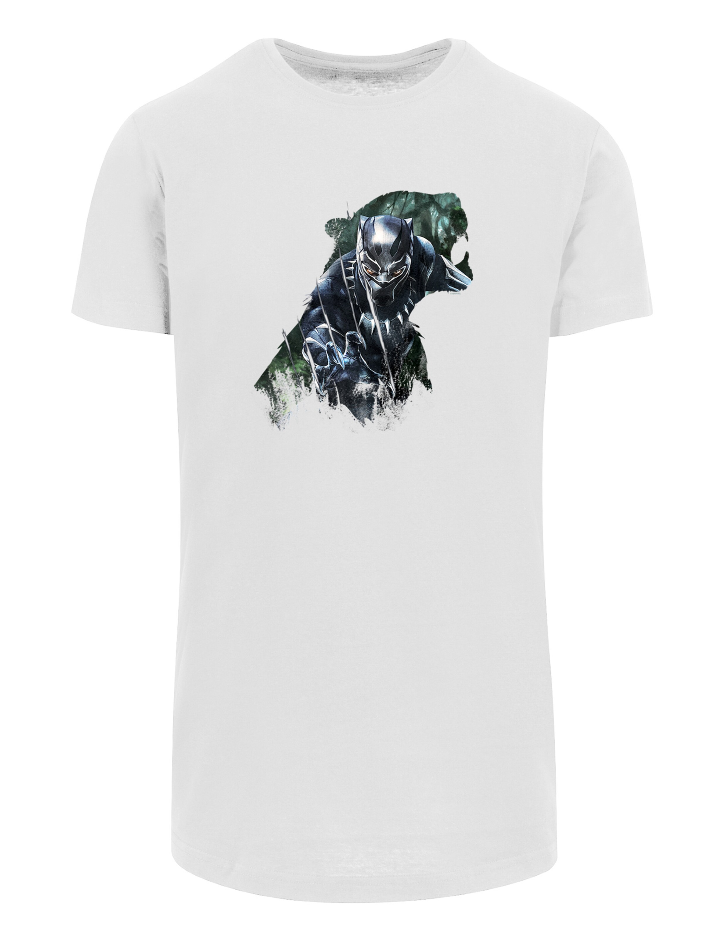 T-Shirt 'Marvel Black Panther Wild' F4NT4STIC en blanc : devant