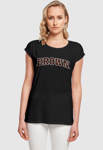 Maglietta 'Brown University - Script' di Merchcode in nero: frontale