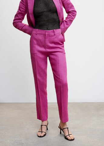 MANGO Regular Pleated Pants 'Boreli' in Purple: front