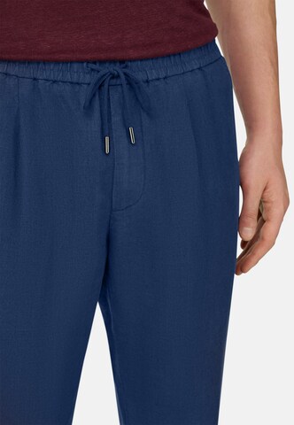 Boggi Milano Regular Bandplooibroek 'City' in Blauw