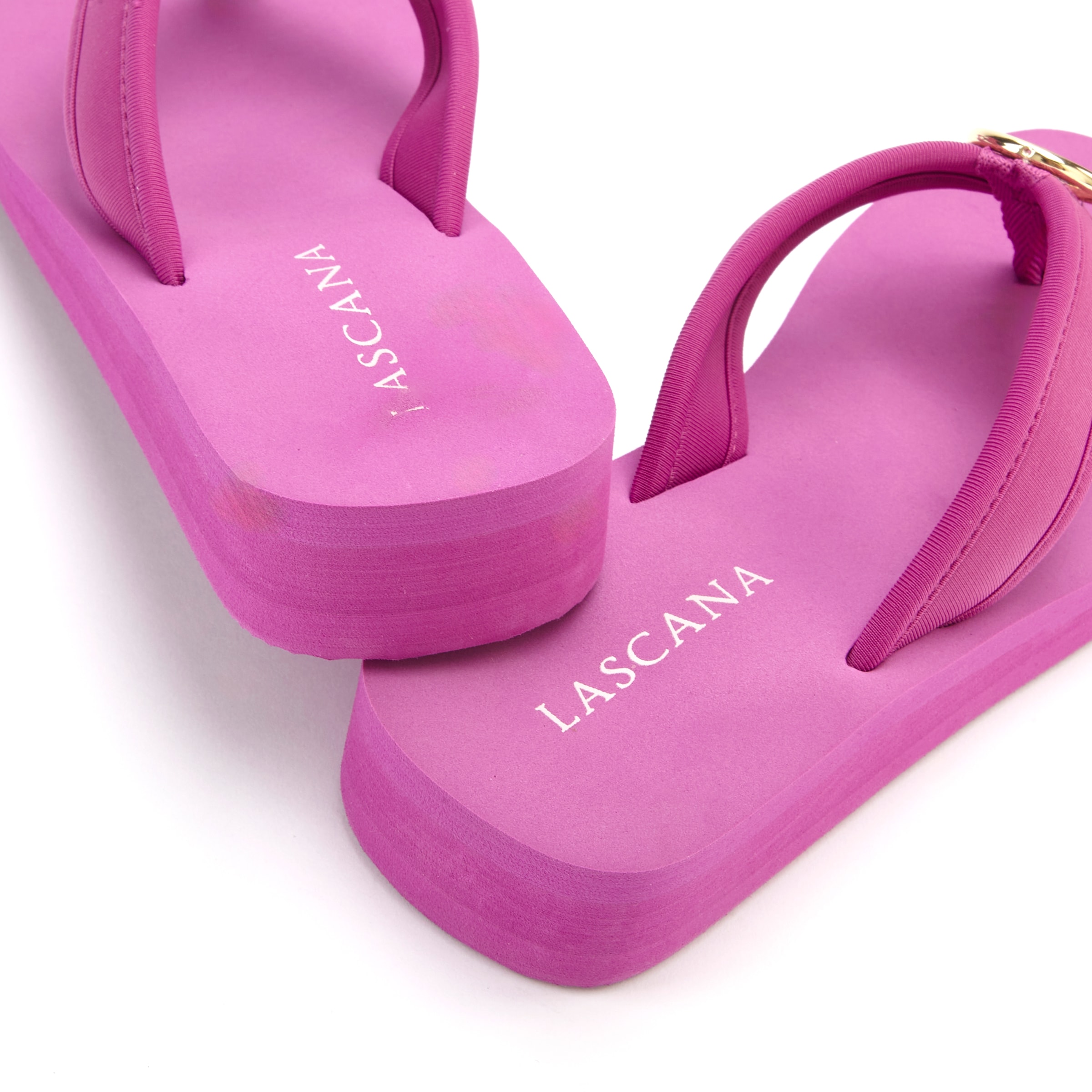 LASCANA Босоножки через палец в Ярко-розовый