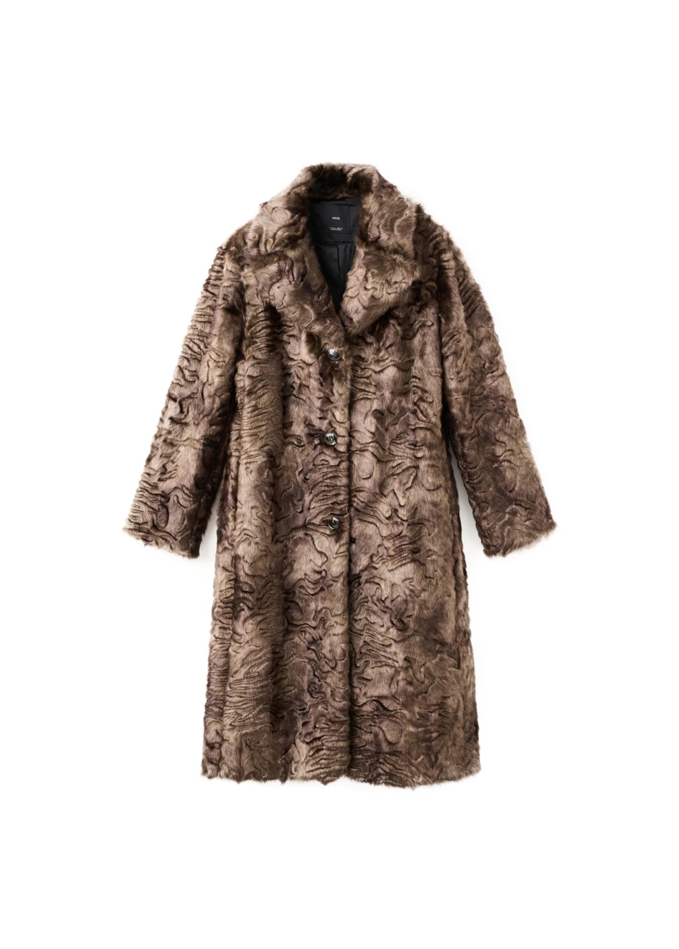 MANGO Mantel 'Astracan' in Braun: Vorderseite