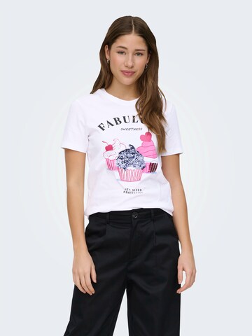 ONLY - Camiseta 'ONLKITA' en blanco: frente