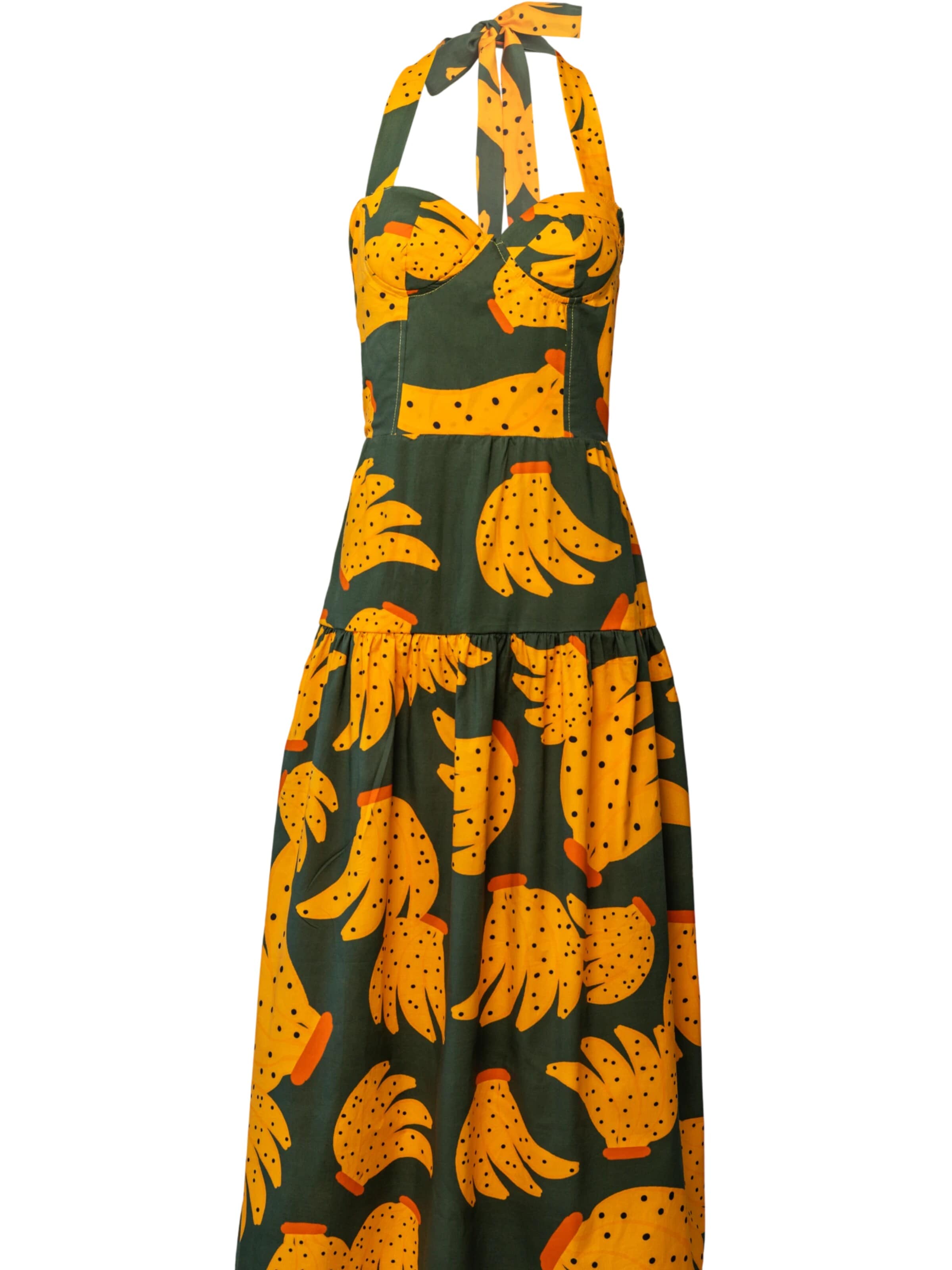 Pineapples Don't Have Sleeves Summer Dress 'Señorita Banana' in Beige: front