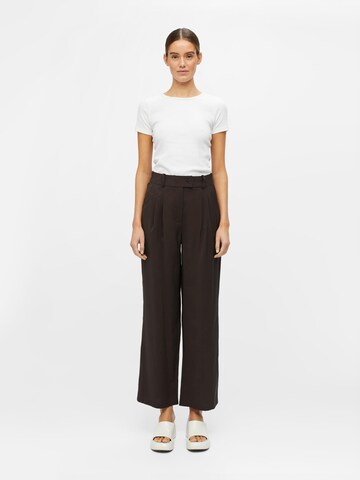OBJECT Wide leg Pleat-front trousers 'SY' in Brown