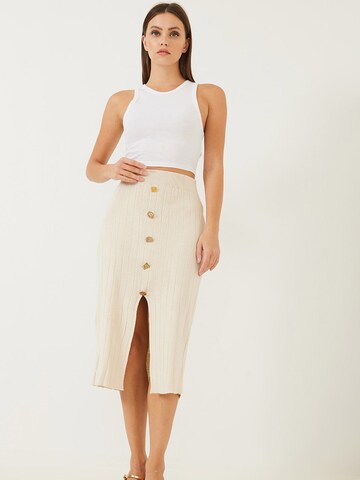 Bianco Lucci Rok in Beige: voorkant