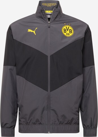 PUMA Athletic Jacket 'BVB Prematch' in Grey: front