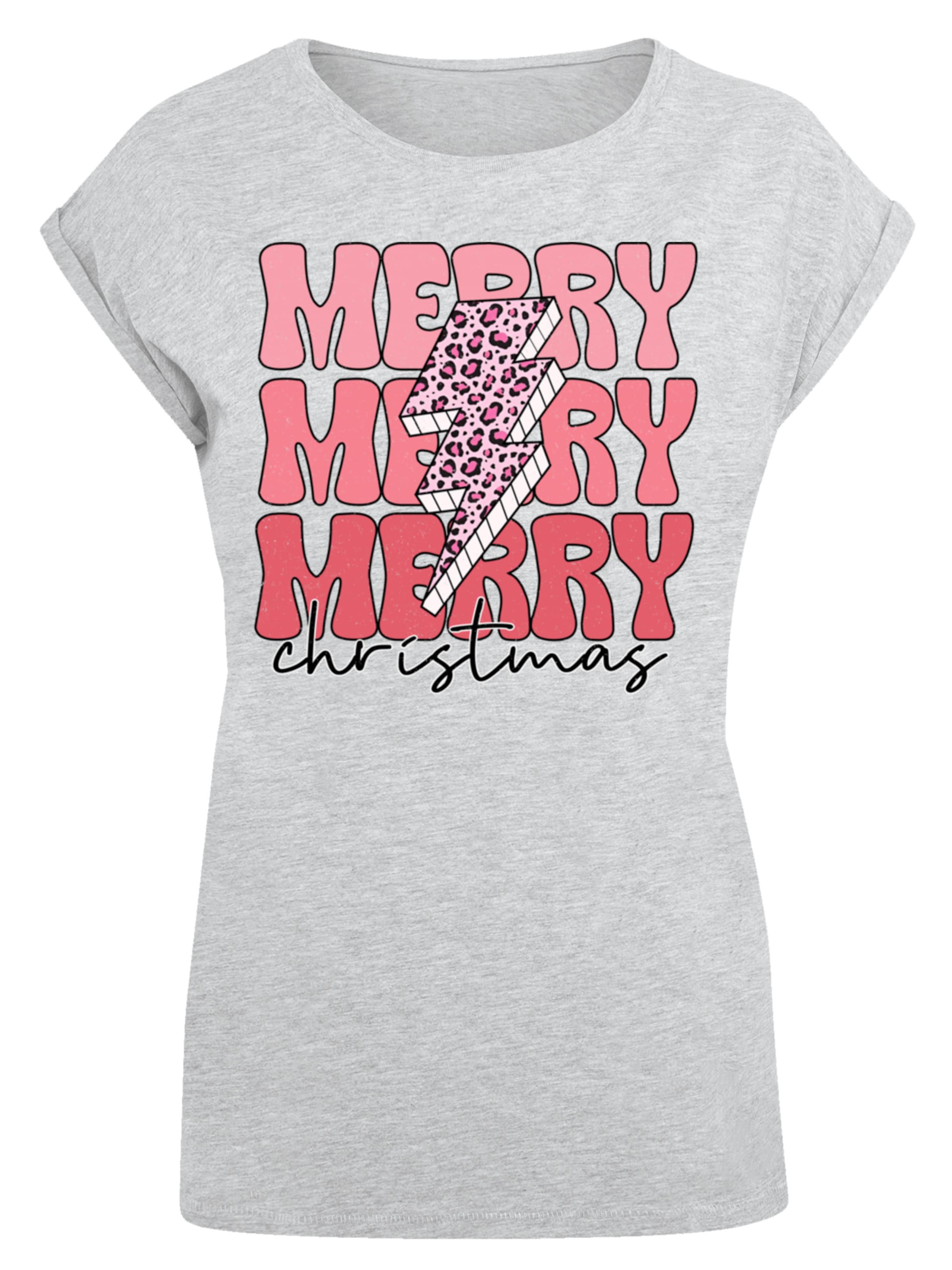 T-shirt 'Merry Christmas' F4NT4STIC en gris : devant