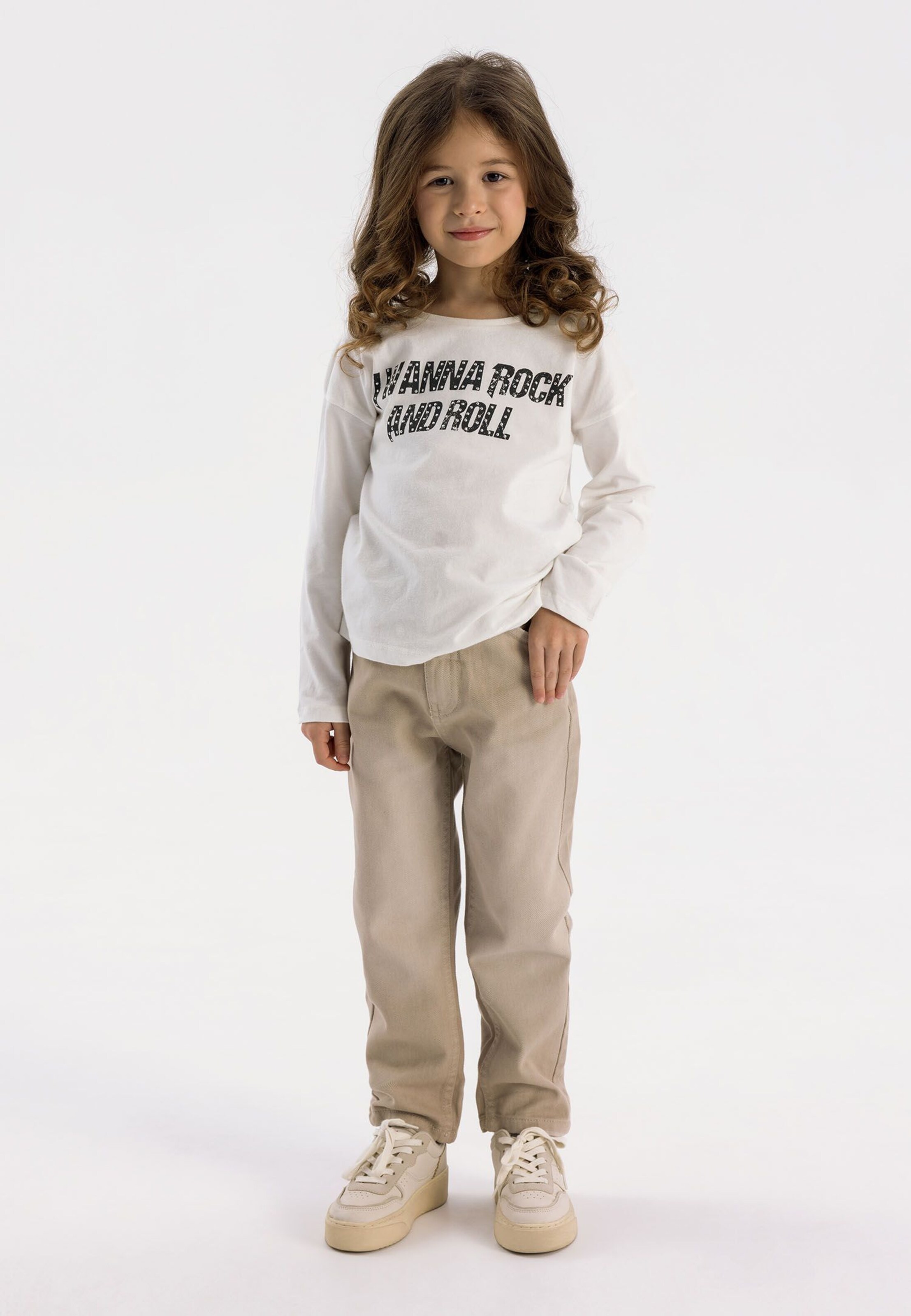 MINOTI Regularen Hlače | bež barva: sprednja stran