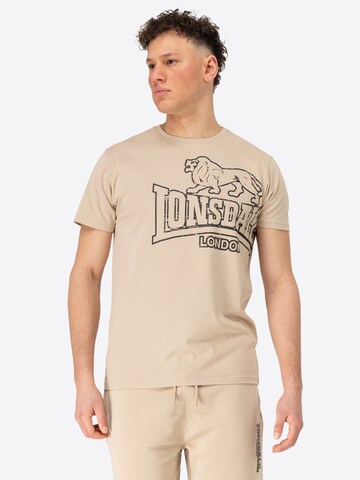 T-Shirt 'Langsett' LONSDALE en beige : devant