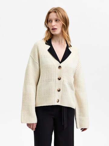 Cardigan 'Fry' SELECTED FEMME en beige : devant