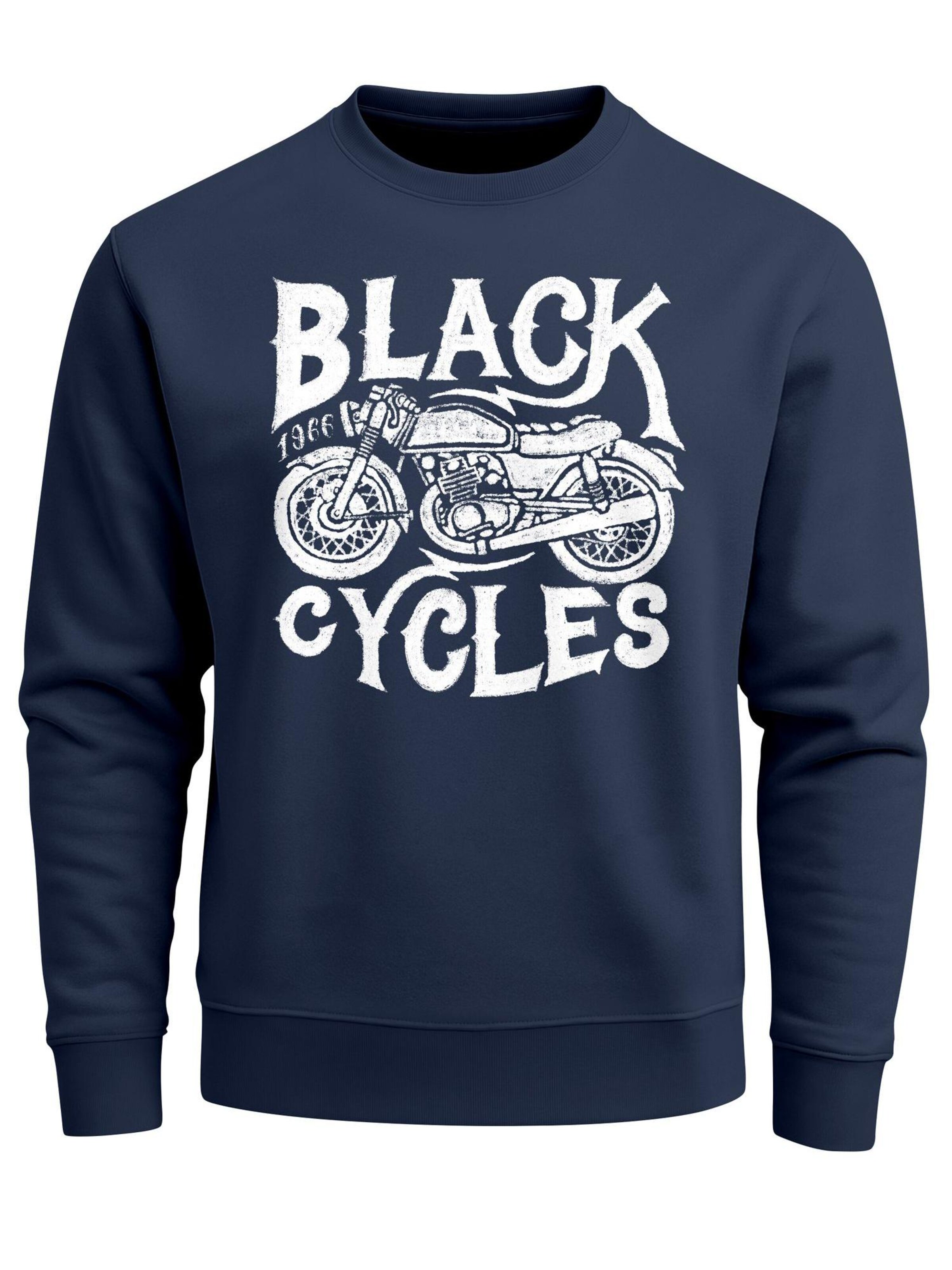 Neverless Sweatshirt 'Black Cycles' in Blue: front