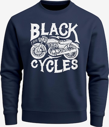 Neverless Sweatshirt 'Black Cycles' in Blau: Vorderseite