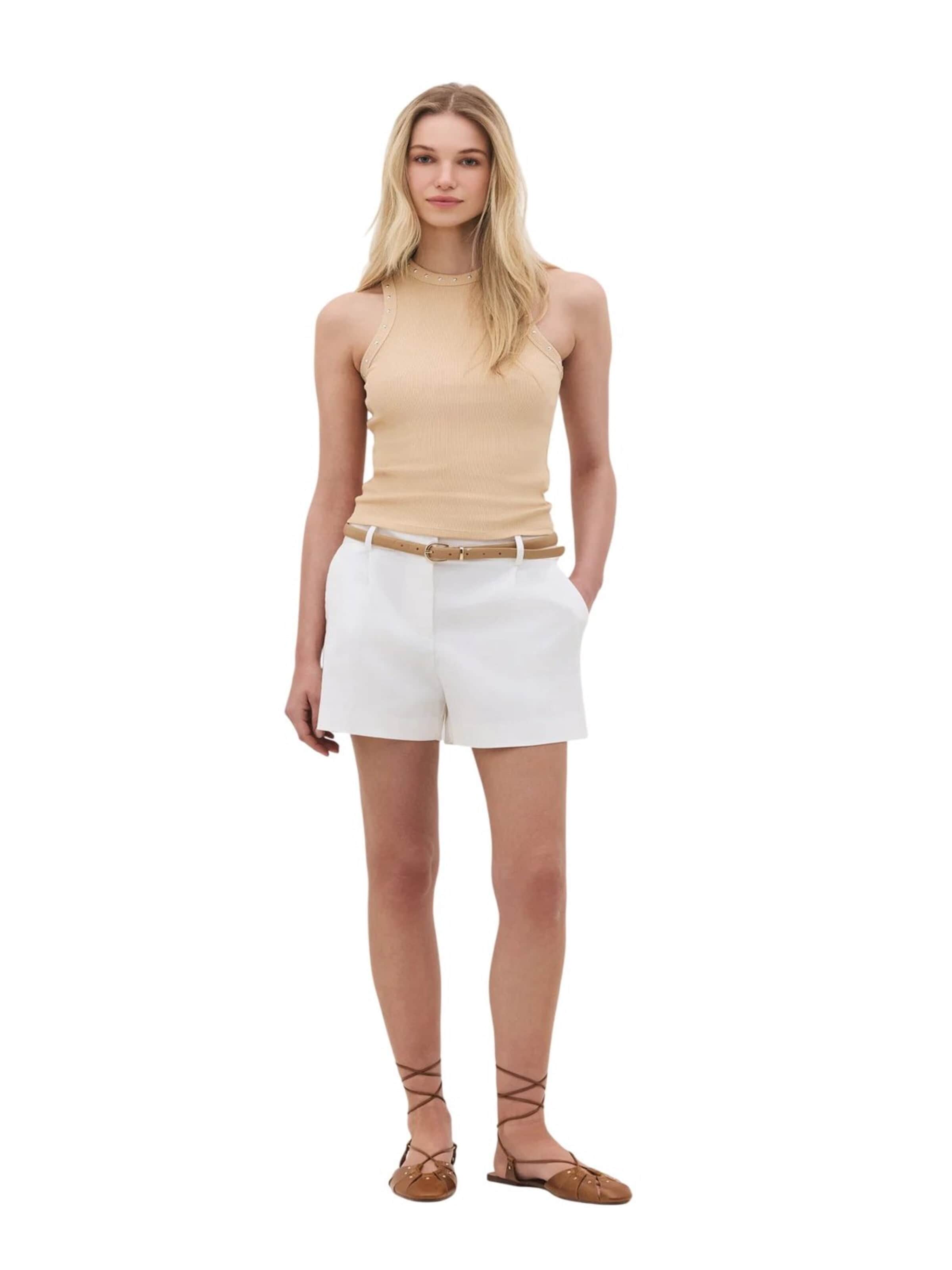 No Matter What Top in Beige: voorkant