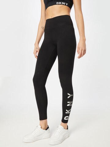 DKNY Performance Skinny Workout Pants in Black: front