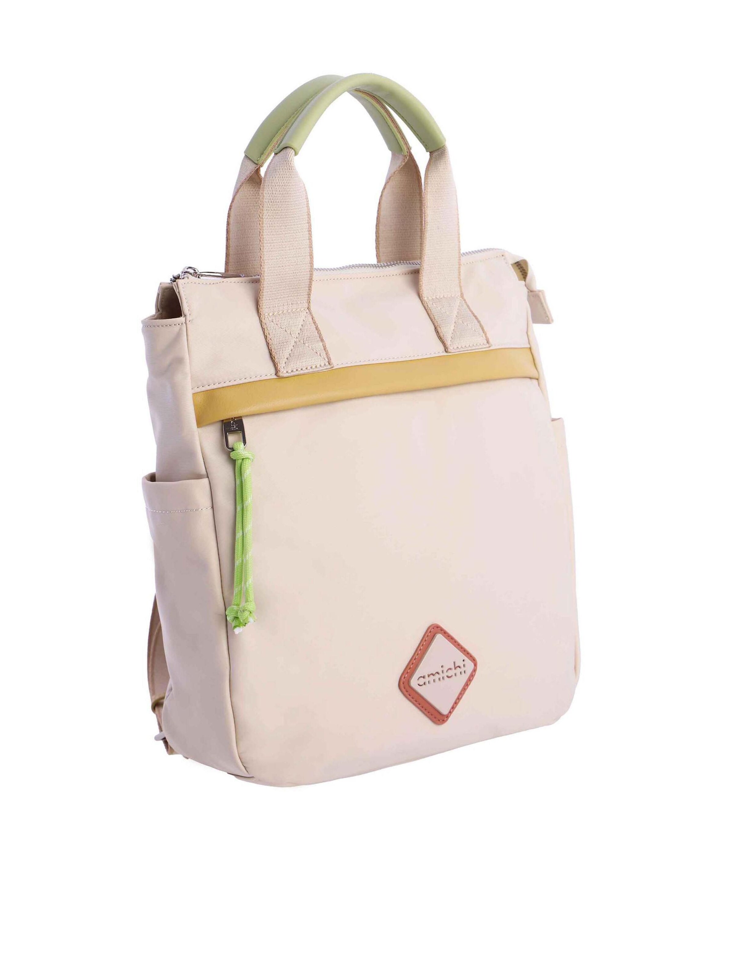 Amichi - Mochila 'Mochila para mujer Perla de nailon con cremallera' en blanco