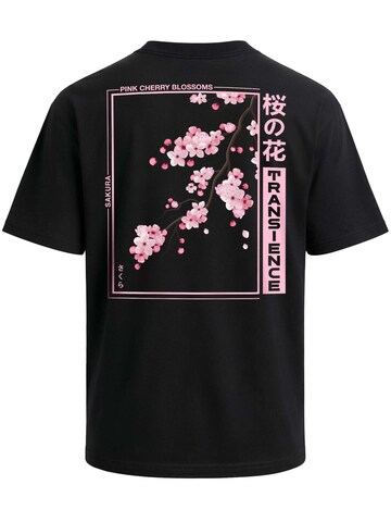 Neverless Shirt 'Kirschblüten' in Black
