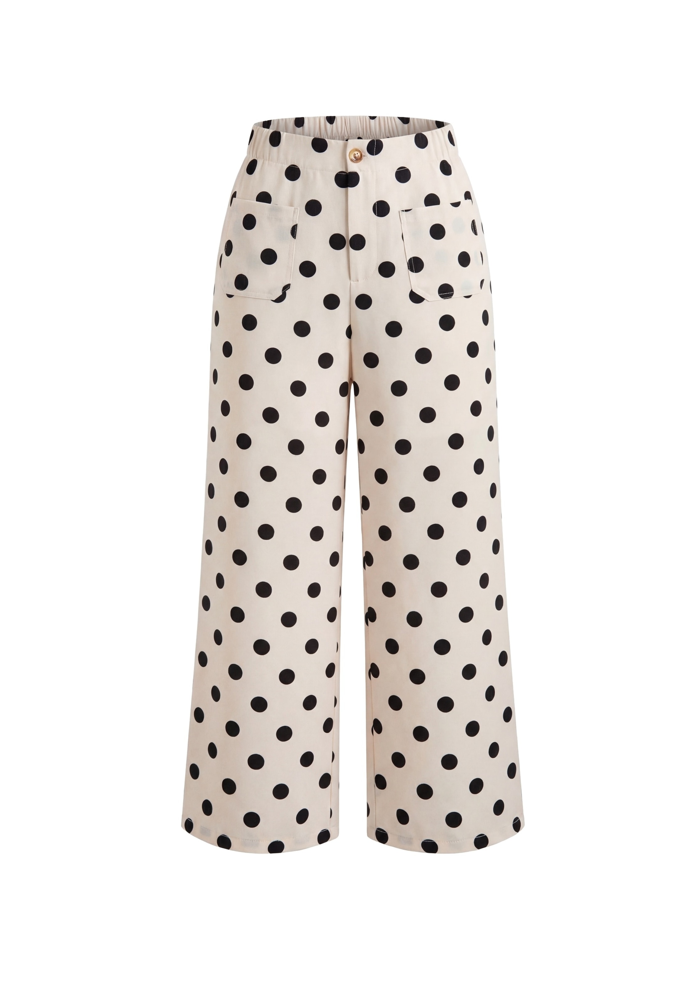 usha BLACK LABEL Wide leg Broek in Wit: voorkant