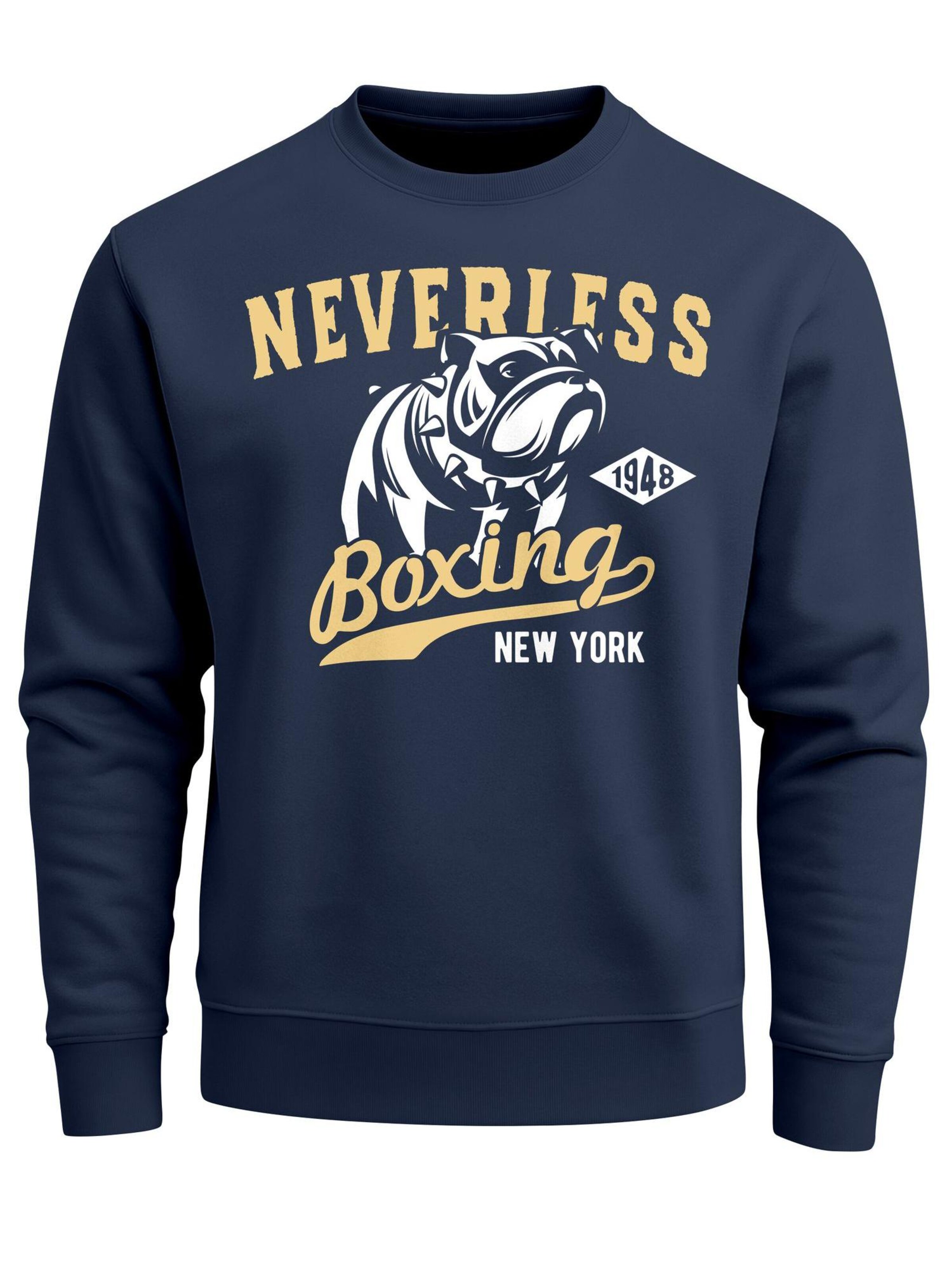 Neverless Sweatshirt 'Neverless Boxing' in Blue: front