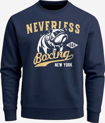 Neverless Sweatshirt 'Neverless Boxing' in Blue: front