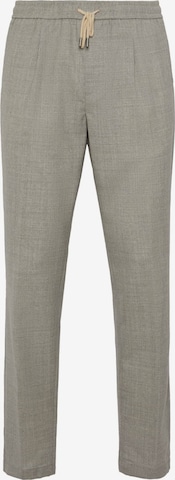 Boggi Milano Regular Pleat-Front Pants in Grey: front