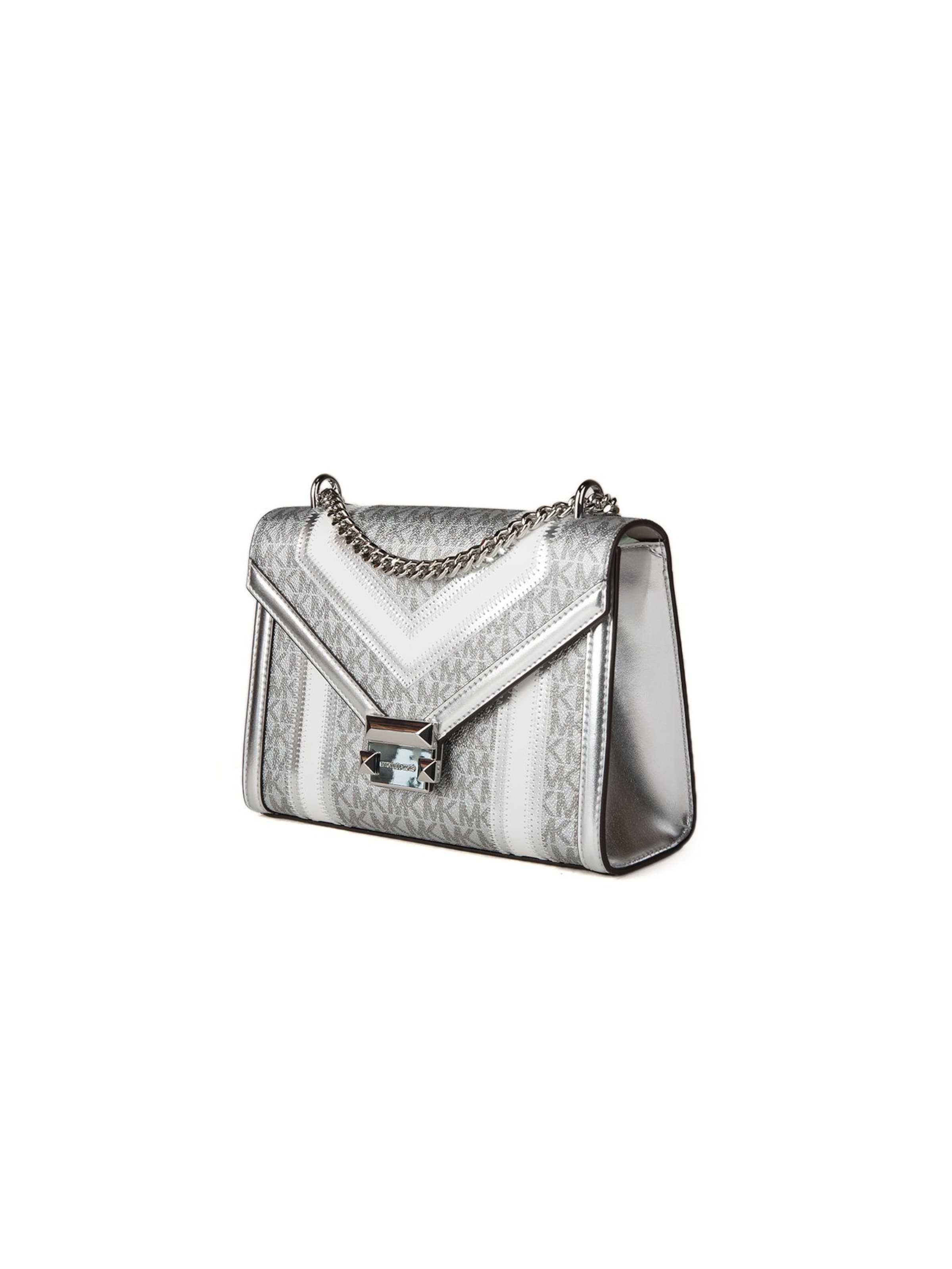 Michael Kors Schoudertas 'Whitney Medium Flap Chain' in Zilver