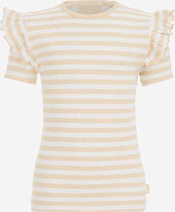 T-Shirt WE Fashion en beige : devant