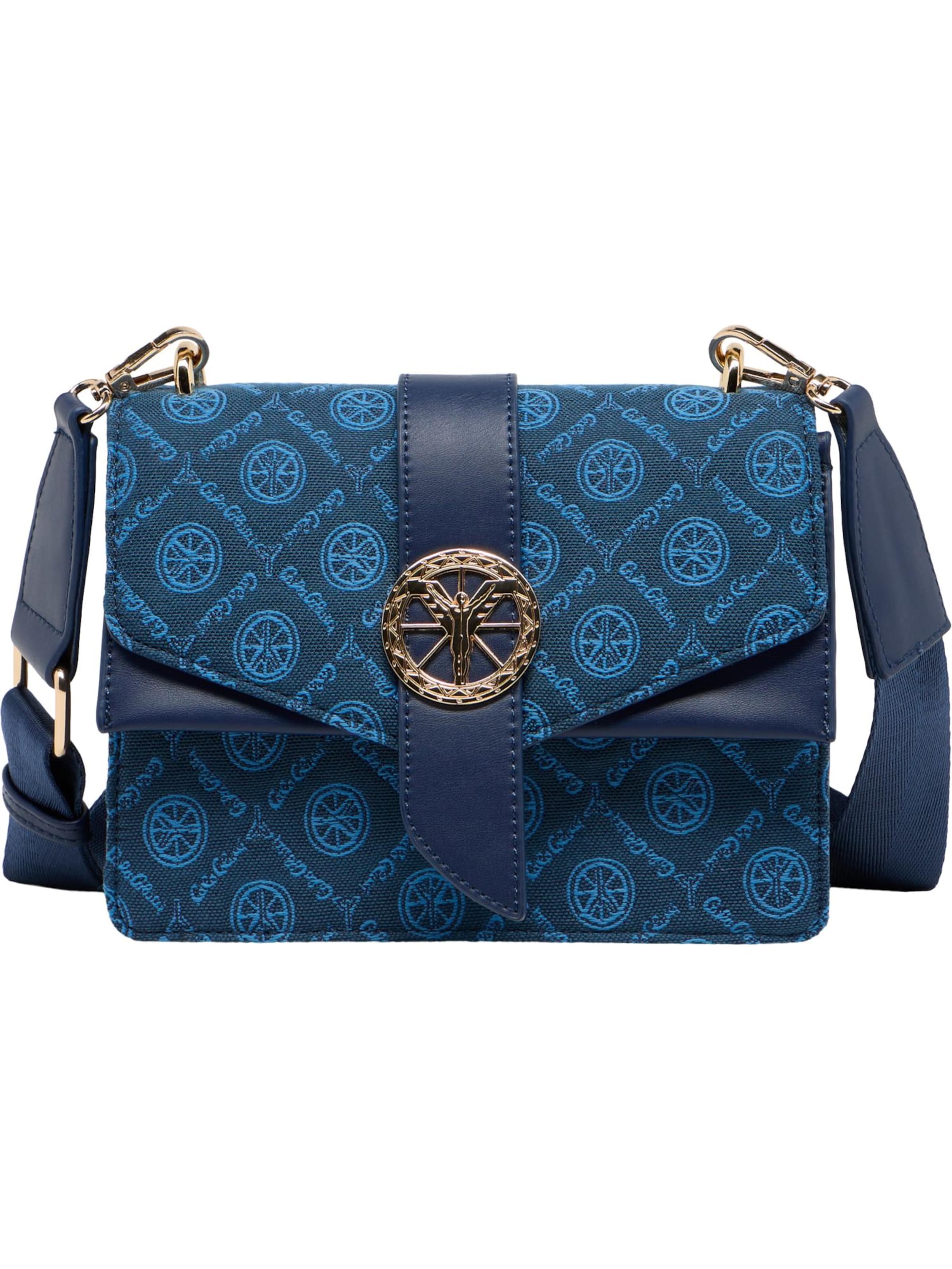 Carlo Colucci Umhängetasche ' Destro ' in Blau: Vorderseite