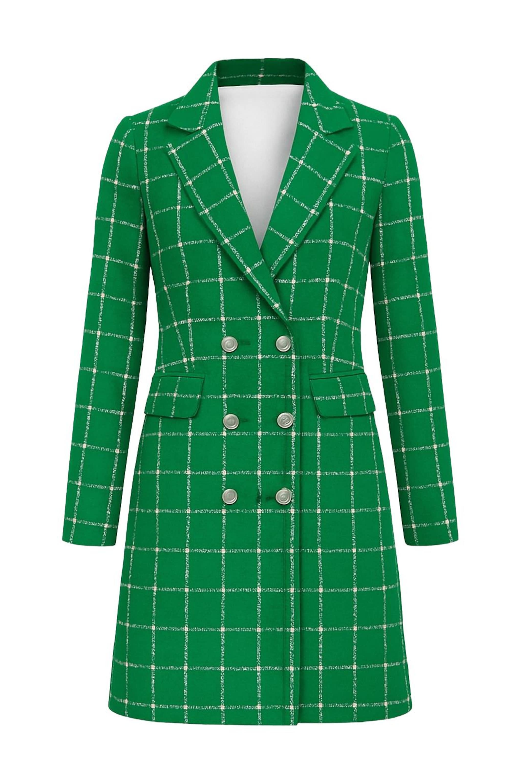 MODAMIHRAM Tussenmantel in de kleur Groen / Wit, Productweergave