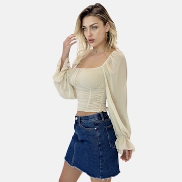 Elara Blouse in Beige