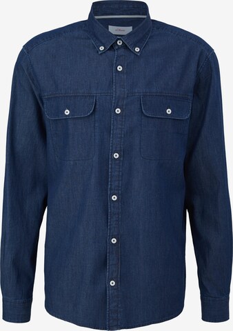 s.Oliver Button Up Shirt in Blue: front