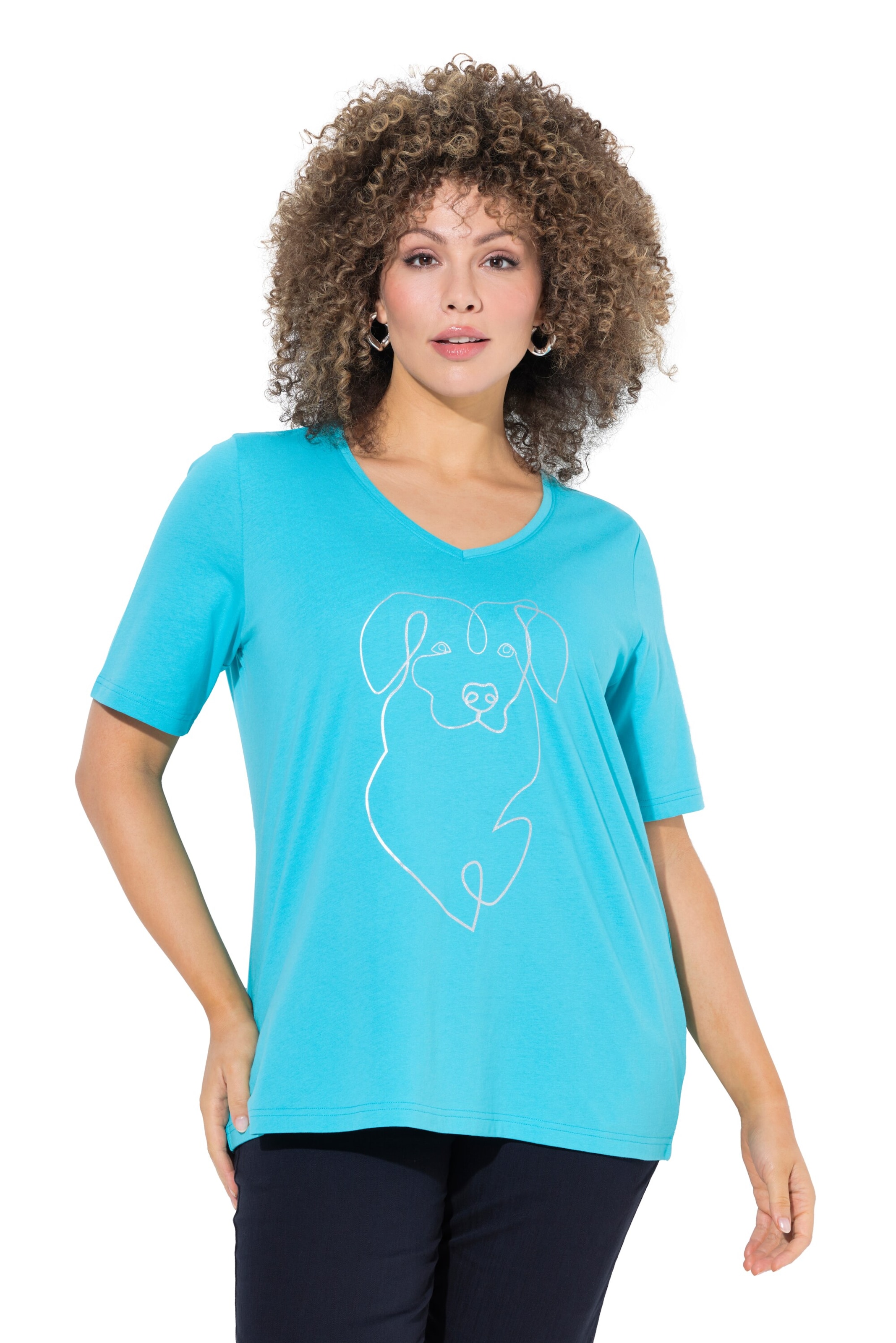 Ulla Popken T-Shirt in Blau: Vorderseite