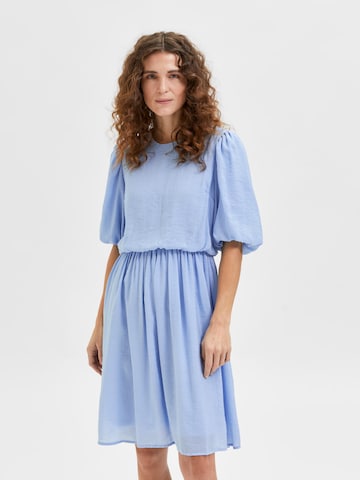 Selected Femme Petite Dress 'Sulina' in Blue: front