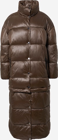 River Island Wintermantel in Bruin: voorkant