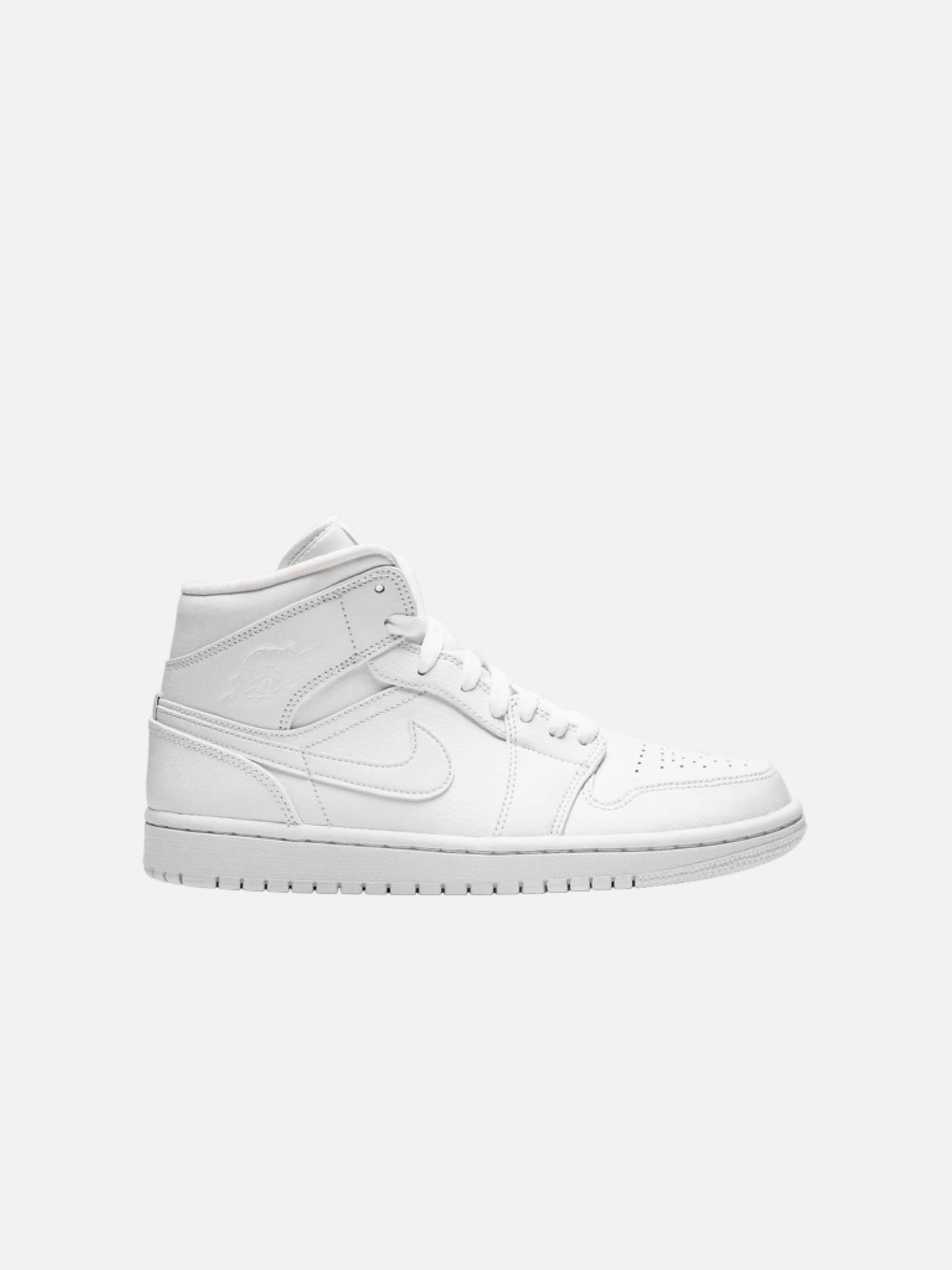 Sneaker alta 'Air 1 Mid Triple' di Jordan in bianco: frontale