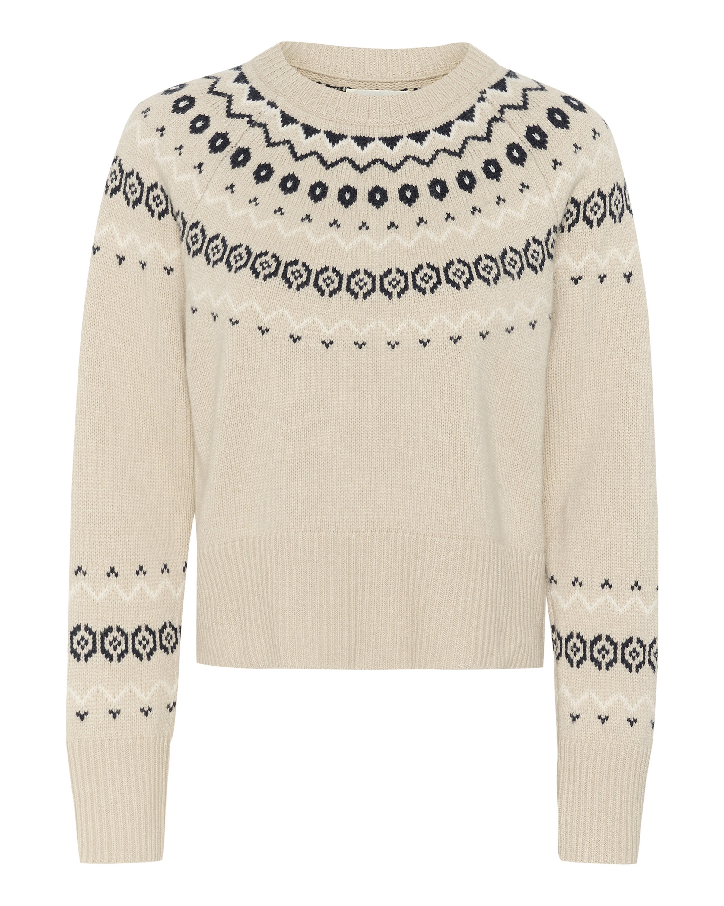 Part Two Pull-over 'Laney' en beige clair / noir / blanc, Vue avec produit