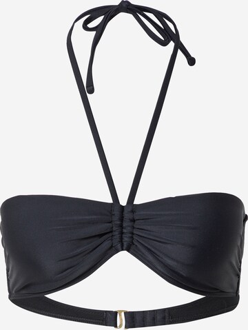 HOLLISTER Bandeau Bikini Top in Black: front