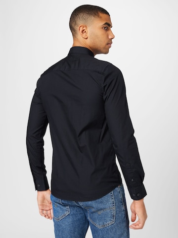 Coupe slim Chemise 'Poplin' Only & Sons en noir